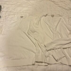 J.Crew twin set, white, szXL.